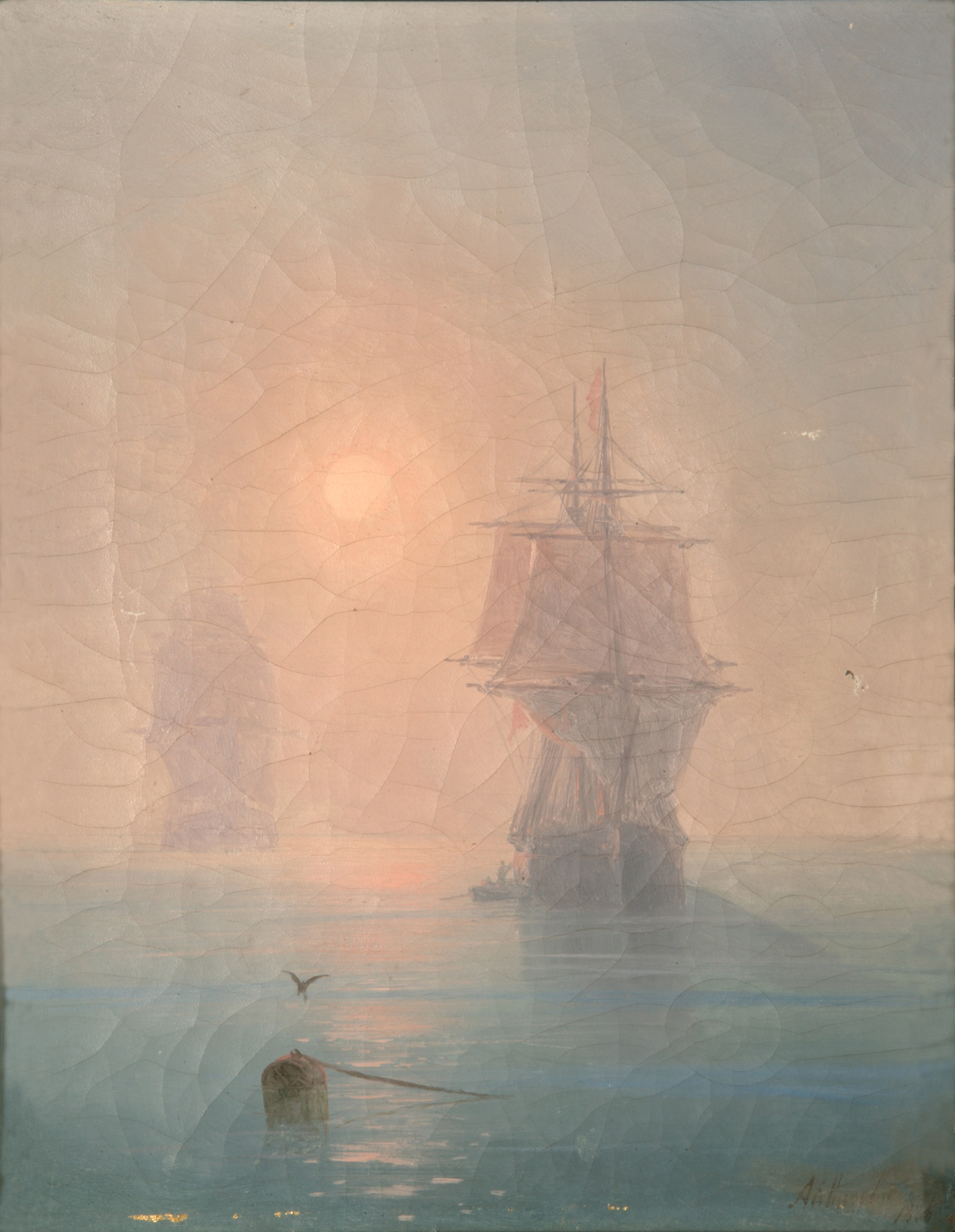 Ivan Konstantinovich Aivazovsky (1817-1900), Corvette in the Mist, 1886.